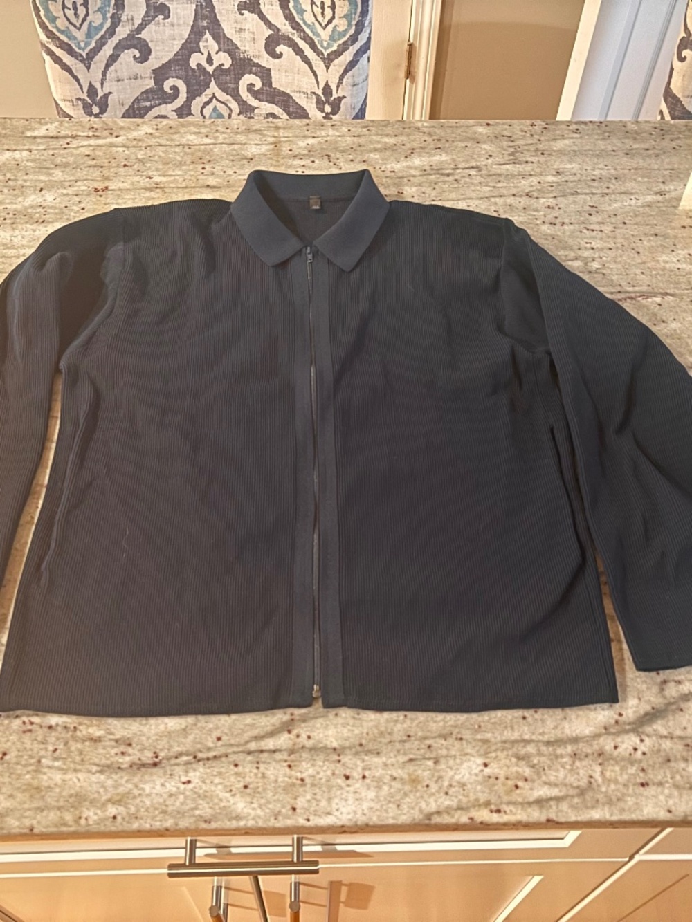 MUJI Mens Light-Weight Zip-Up with Pockets - Navy Size S